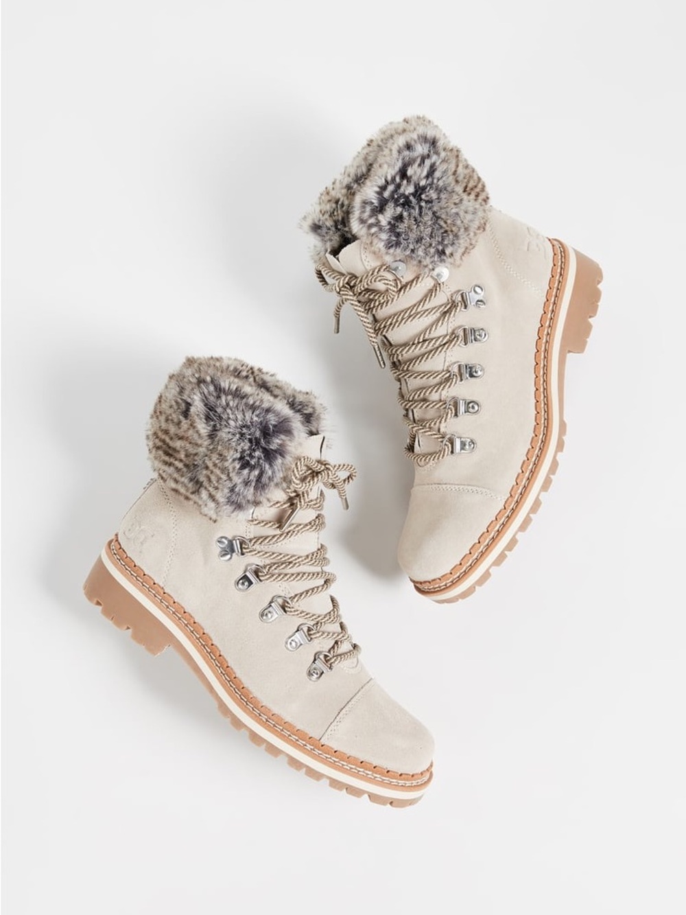 ✨Sam Edelman | Bowen Beige Faux Fur Hiker Boots | Sz 10